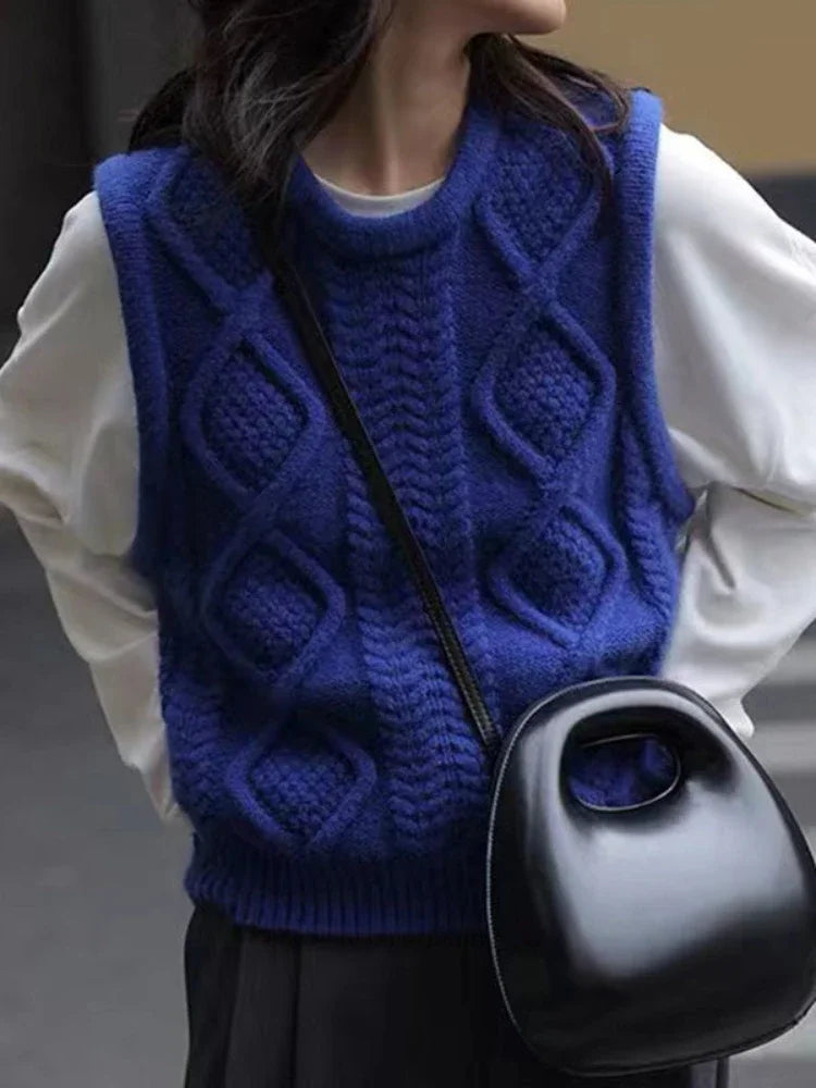Sweater Vests Women Pure Design Basic Simple Tender All-match Leisure Autumn Ulzzang Students Fashion Knitwear Retro Streetwear