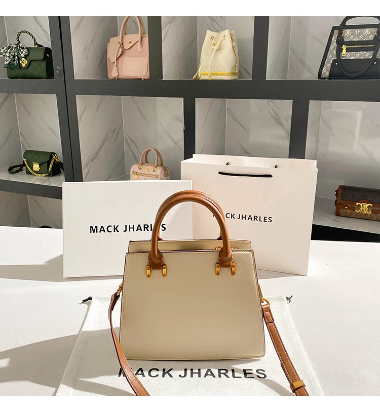 Women's handbag with high-end contrasting colors, carrying mother's bag 2024 new retro designer single shoulder crossbody bag