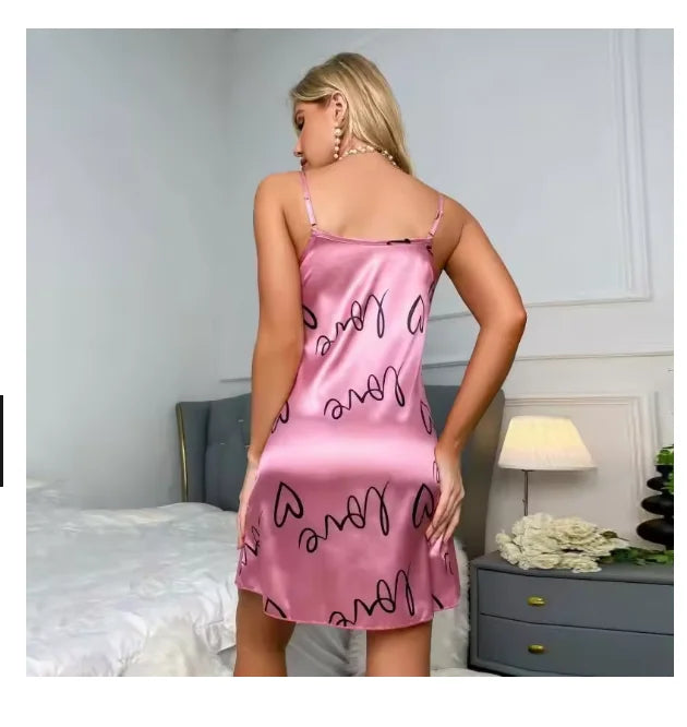 Women Sexy Sleeveless Nightdress Satin Chemise Lingerie Sleepwear Night Dress Cami Slip Dress Nightwear Nightgowns
