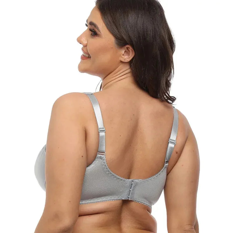 Bra For Women Lace Full Coverage Minimizer Non-Padded Underwire Woman Floral Embroidery Female Plus Size B C D E F G H I NM21