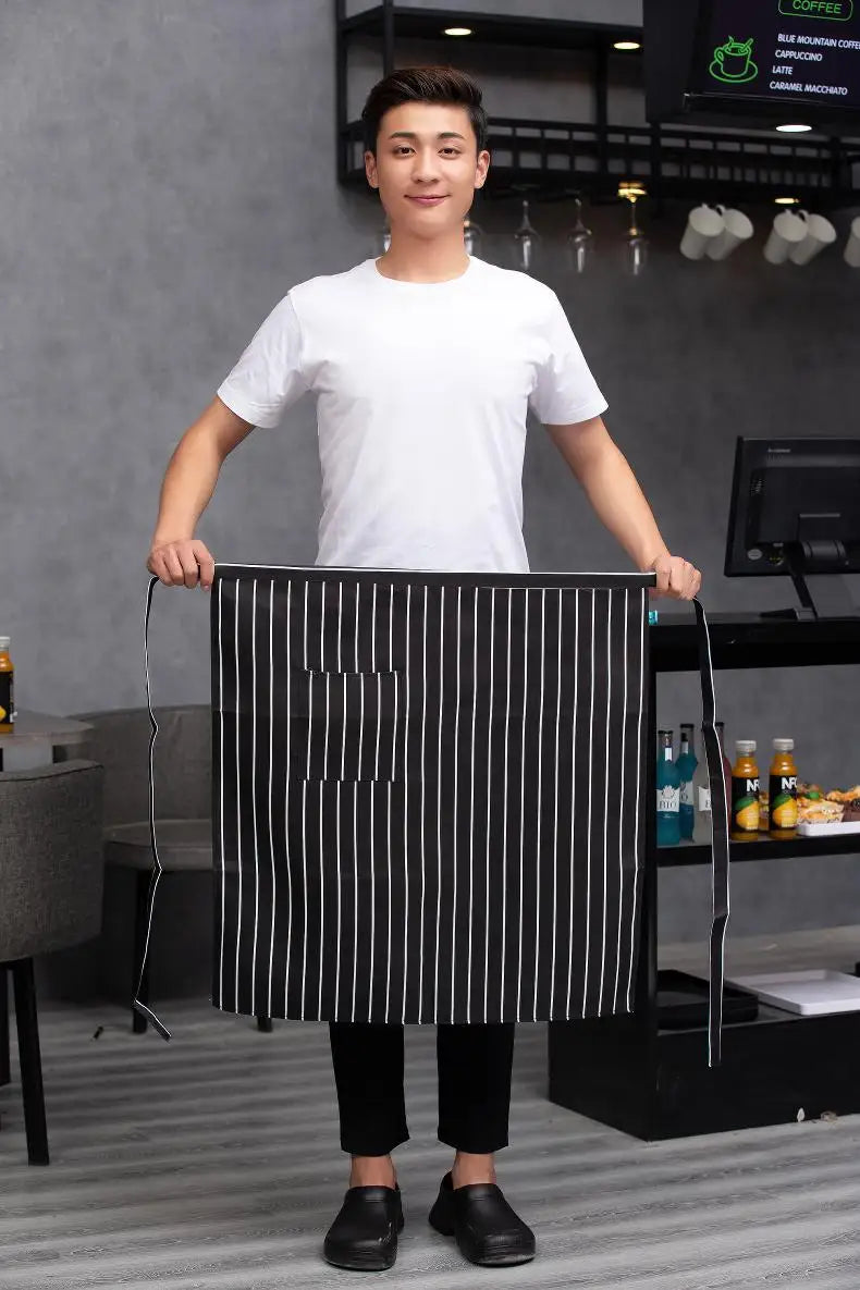 Catering Kitchen Apron for Women/Men With Pockets Work Mandil Cleaning Pinafore Restaurant  Chef Apron Shop Waiter Work Uniform