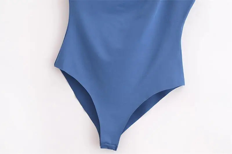 Bodysuits Summer Women's 2025 New Elastic Tight-Fitting Jumpsuit Chic Elegant Holiday Women Bodysuits Fashion Youth Jumpsuit