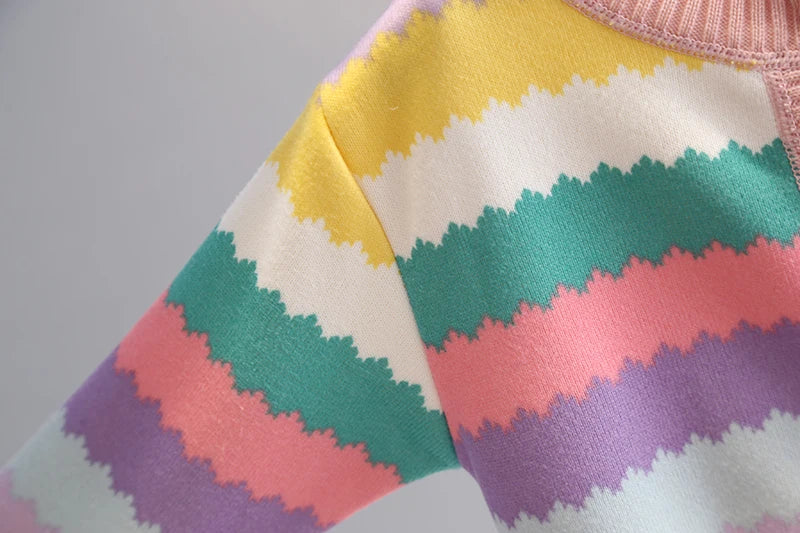 Girls' sweater jacket, autumn and winter new style, thickened and fashionable, girls' knitted sweater, children's top
