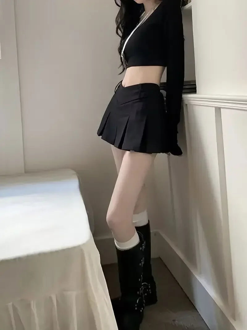 Skirts New Style Fashion Summer Sexy Retro V Waist Casual Outfits Ladies Streetwear Female Girls Women Mini Short Pleated Skirts