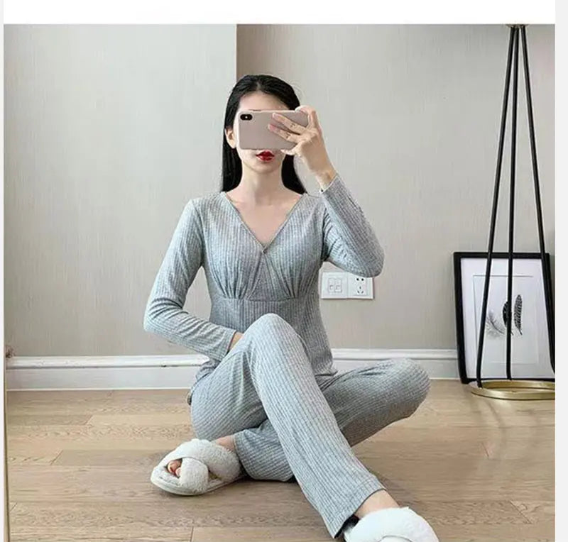 Maternity Nursing Sleepwear Breastfeeding Nightwear for Pregnant Women Pregnancy Breast Feeding Pajamas Suits Maternity Clothes
