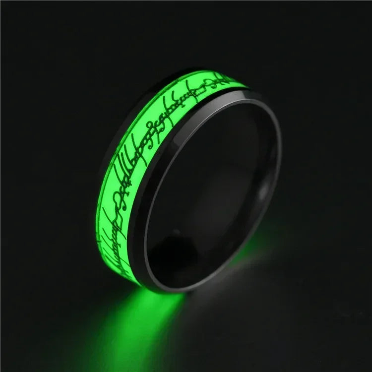 Luminous Lord  Rings Magic Ring Sleek Stainless Steel Promise Ring with High Polish Finish Perfect for Your Special Someone