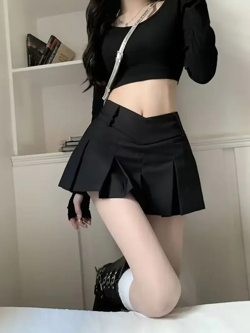 Skirts New Style Fashion Summer Sexy Retro V Waist Casual Outfits Ladies Streetwear Female Girls Women Mini Short Pleated Skirts