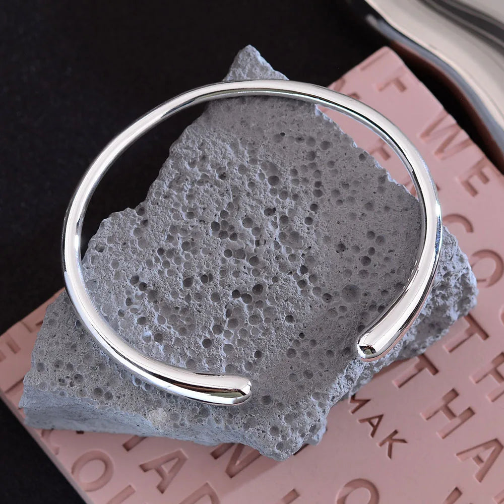 Luxury Sliver Bangles for Women Mobius Twisted Bangles Simple Bangle Wedding Party Jewelry Accessories Браслеты На Руку Женские