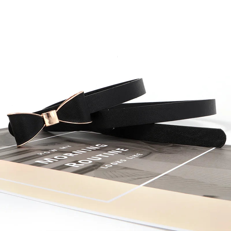 Women's Belts New Bow Solid Color Simple Elegant Girl Gentle Fashionable Versatile Belt Dress Jeans Accessories