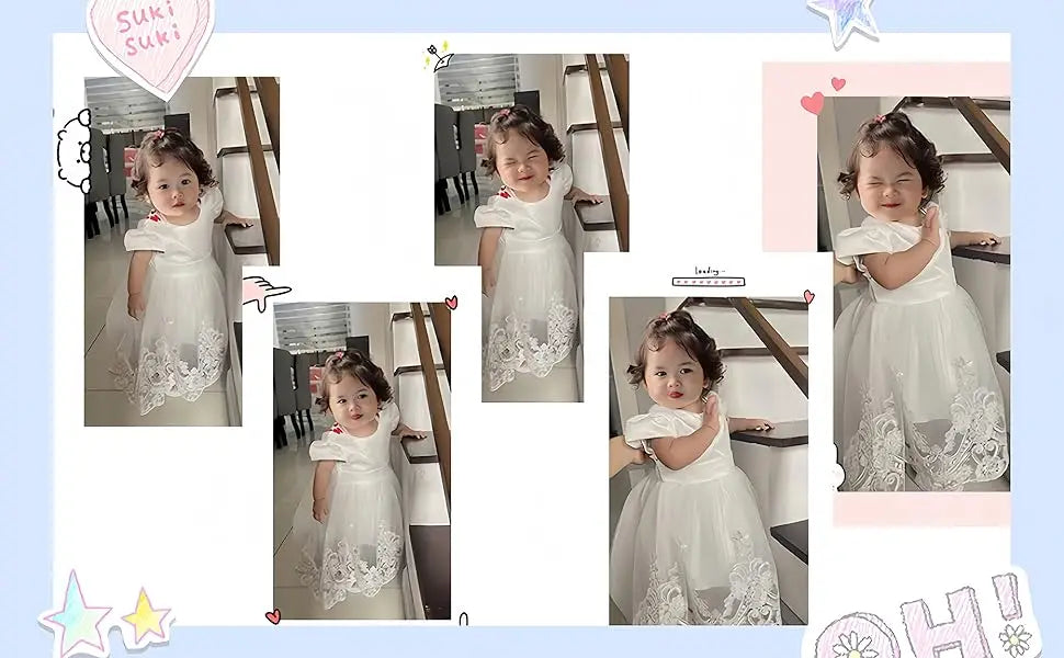 Infant Baby Embroidery Gown Elegant Girl Dress Satin Big Bow Tulle Dress V Back Prom Wedding Birthday Party Formal Baptism Dress