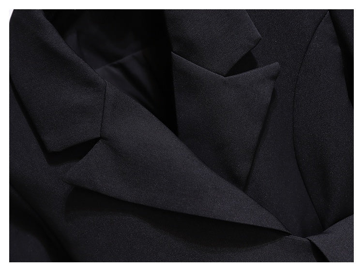 Blazer Women 2025 Spring New Fashion Women Clothing Suit Skirt Jacket Belt Waist Slim Suit Women Blazer Long Coat Black Blazers