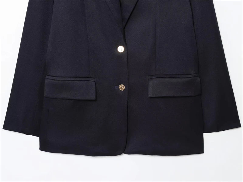 Women's Blazer 2025 New Fashion Autumn Winter Loose Straight Button Jacket for Women Casual Chic Ladies Blazer