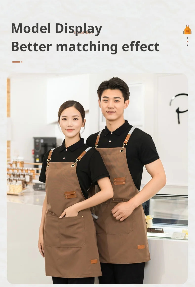 Apron For Kitchen Women Waiter Uniforms Cook's Clothes Man Food Service Philippines For Chef Fartuch Kuchenny Delantal Camarero