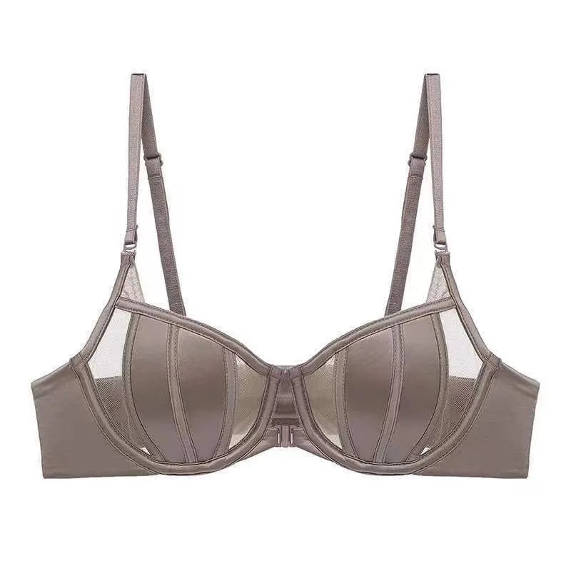 Women Underwear Bra Gather Small Breast and Thin Spring Summer Sexy Bra Front Buckle Pure Solid Intimate Clothing