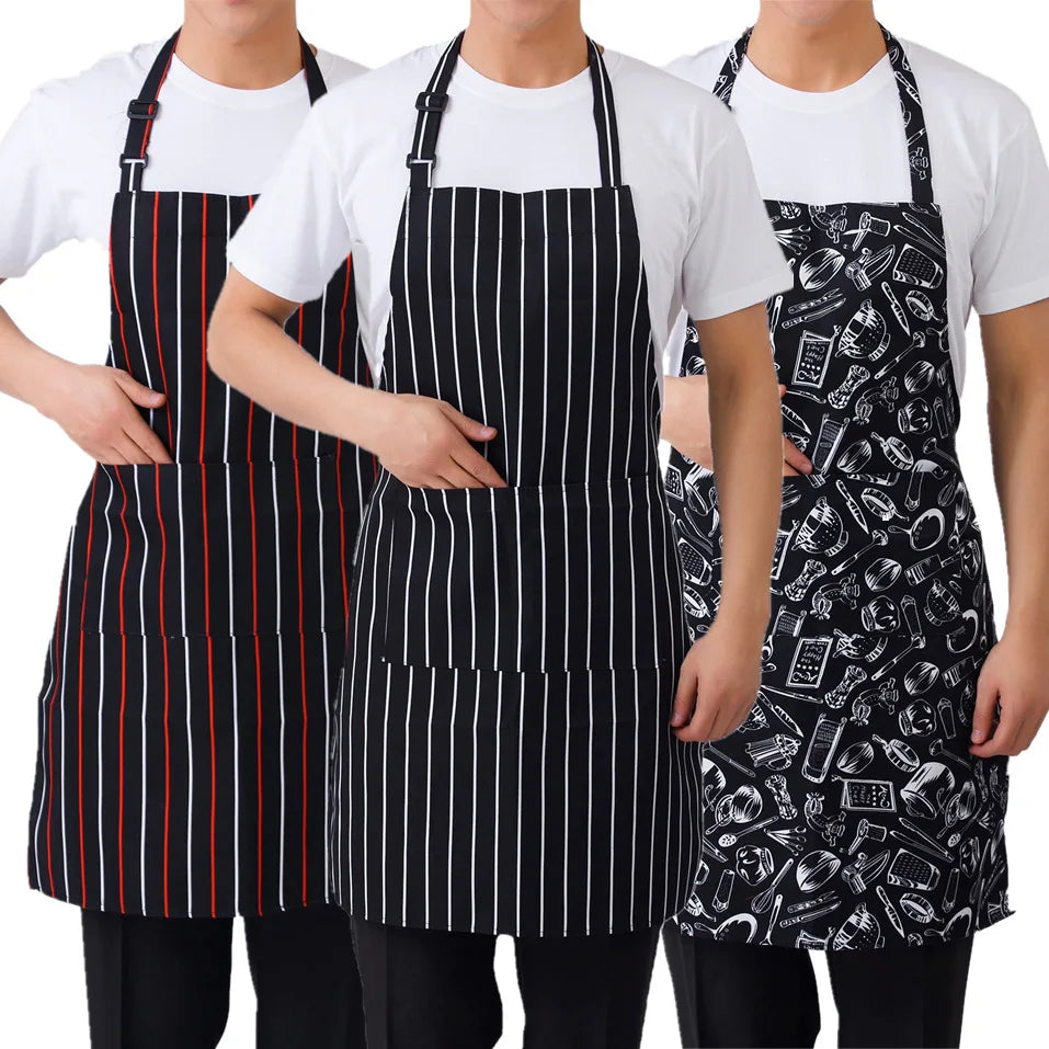 Kitchen Cooking Apron Adjustable Adult Apron Striped Chef Apron  Kitchen Cook Aprons Restaurant Bar Shop Cafes Aprons