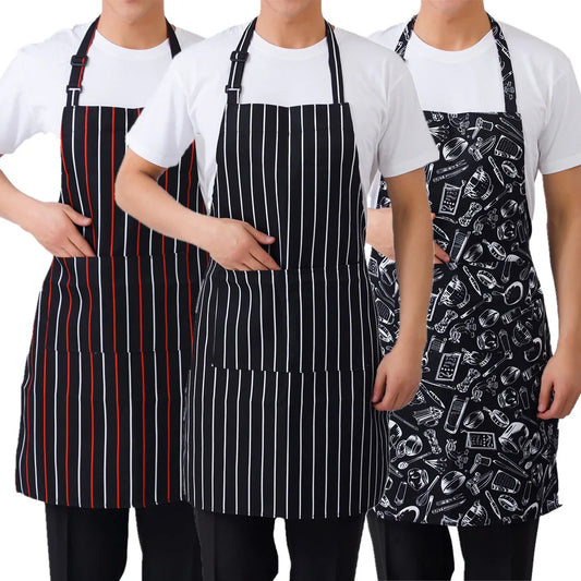 Kitchen Cooking Apron Adjustable Adult Apron Striped Chef Apron  Kitchen Cook Aprons Restaurant Bar Shop Cafes Aprons