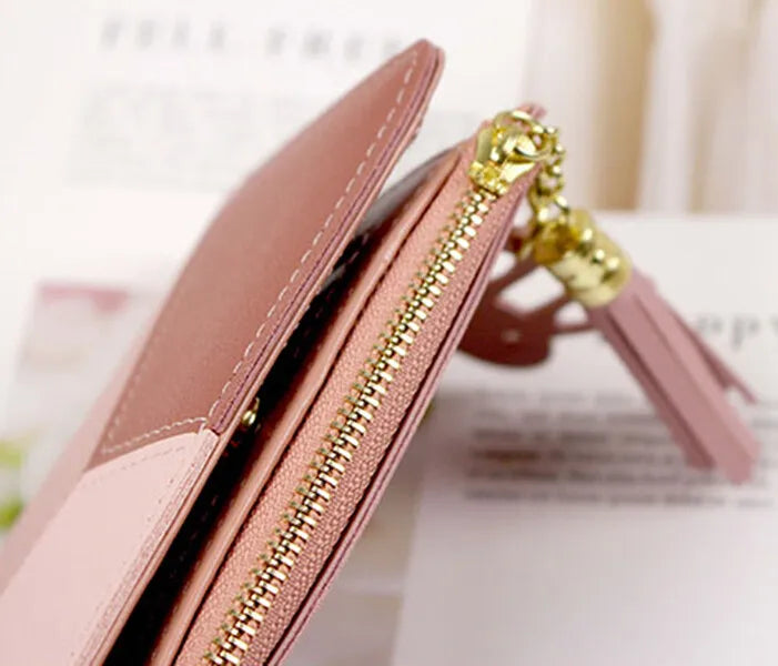 Women Fashion Wallets Zipper Coin Purse Ladies Short Purses Handbags Women Clutch Credit Cards Holder PU Leather Billfold Wallet
