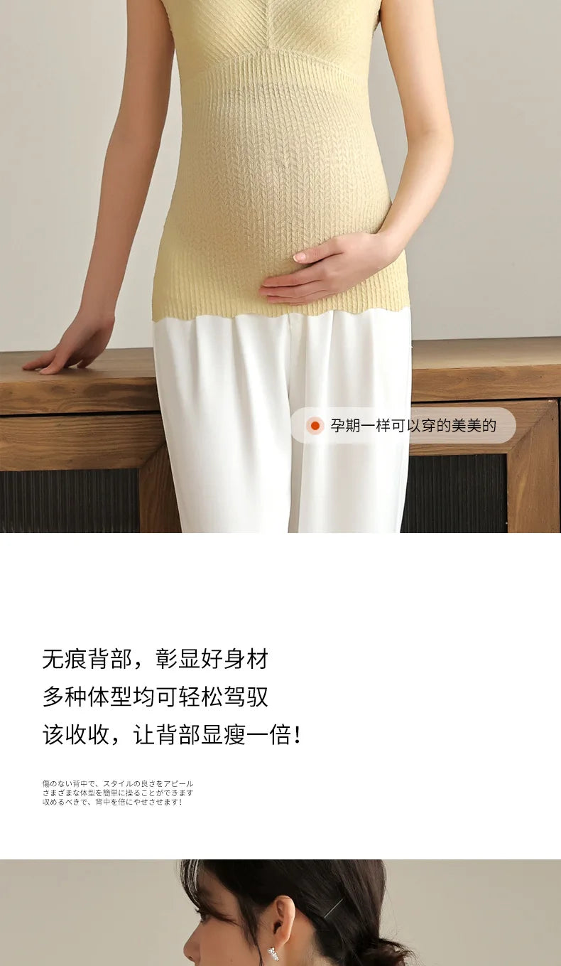 Maternity Nursing Tank Top – Summer Thin Camisole for Breastfeeding, Wearable Without Bra, Postpartum Anti-Exposure Vest