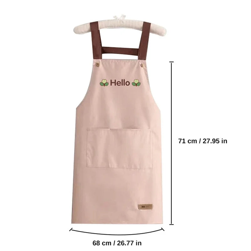 Kitchen Apron Waterproof Oilproof Convenient Pocket Chef Cooking Apron Men Women Barista Manicurist Work Aprons Waiter Uniform