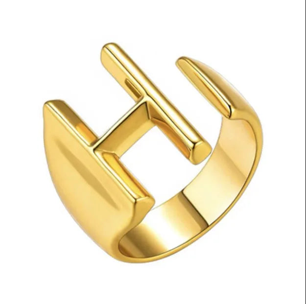 26 English Letter Ring Opening Adjustable Female Personality Internet Celebrity Ring Fashion Jewelry Couple Mother's Day Gift