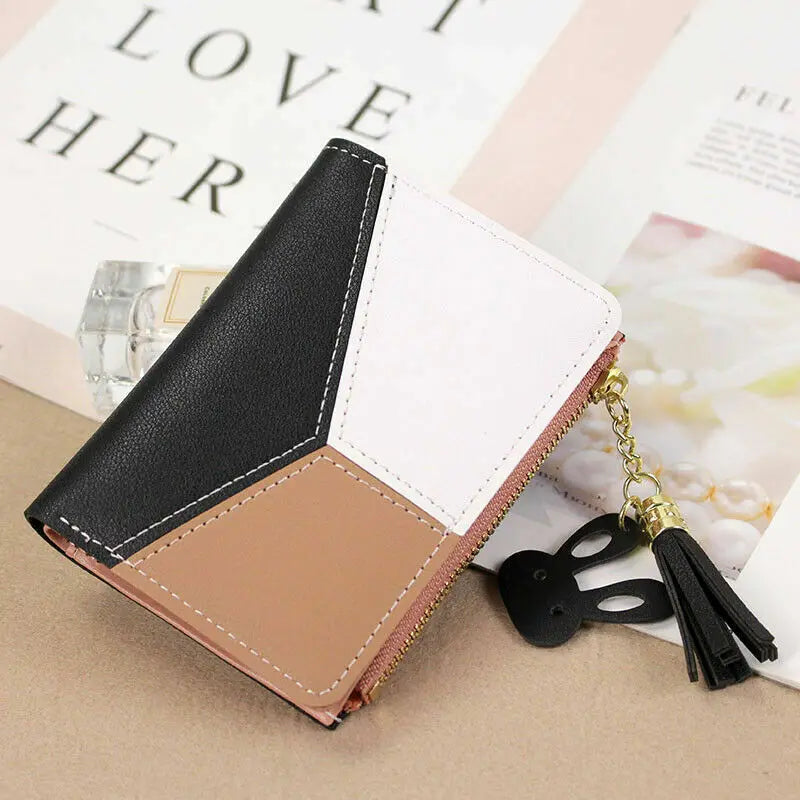 Women Fashion Wallets Zipper Coin Purse Ladies Short Purses Handbags Women Clutch Credit Cards Holder PU Leather Billfold Wallet