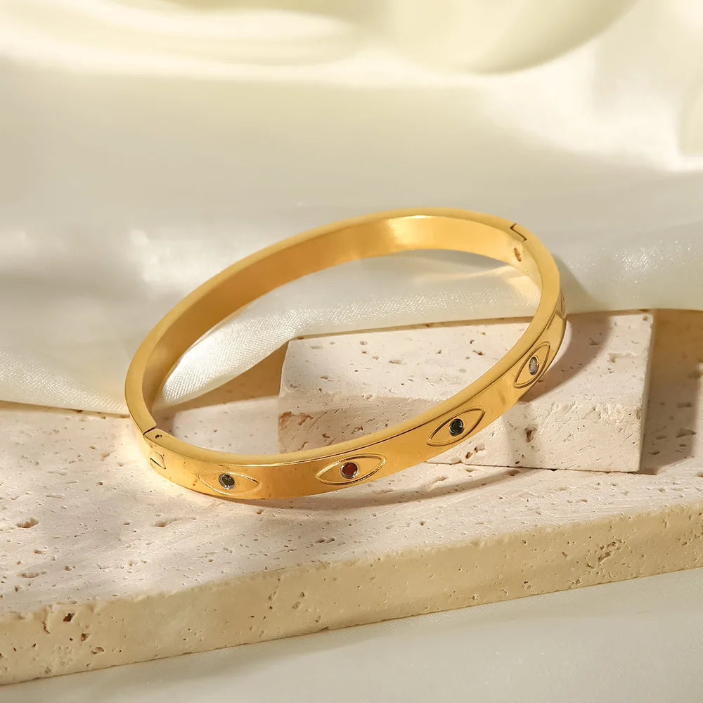 Fashion Punk Cuff Bangles For Women Dainty Zircon Inlaid Bohemia Indian Bracelets & Bangles Women's Female Cute Ladies Jewelry