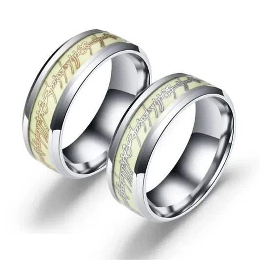 Luminous Lord  Rings Magic Ring Sleek Stainless Steel Promise Ring with High Polish Finish Perfect for Your Special Someone