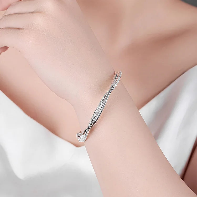 luxury designer 925 sterling silver weave bracelets Bangles for women fashion party wedding Accessories jewelry Adjustable size