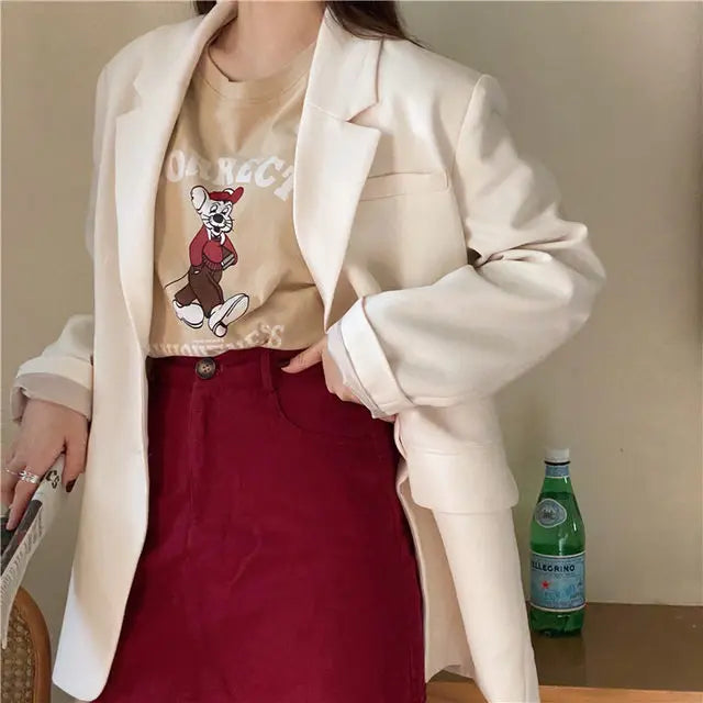 Women"s Outerwear Overcoat Female Mujer Colors Outerwear Plaid Suits Print One Stand Pad Street And Asymmetrical Design