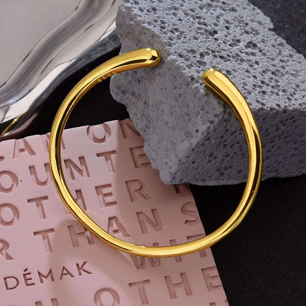 Luxury Sliver Bangles for Women Mobius Twisted Bangles Simple Bangle Wedding Party Jewelry Accessories Браслеты На Руку Женские