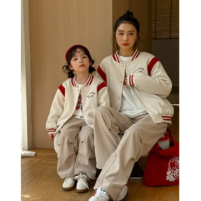 Winter Jacket for The Whole Family Warm Thick Coat Fashion Korean Father Mother and Daughter Son Children Long Sleeve Outerwear