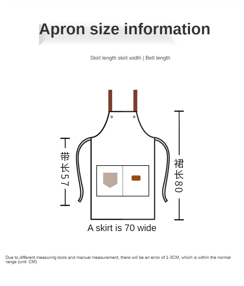 1PCS New Fashion Kitchen Aprons for Woman Men Chef Work Apron for Grill Restaurant Bar Shop Cafes Beauty Nails Studios Uniform