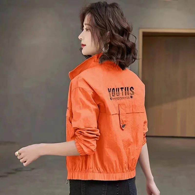 Sunscreen Coat Women's Summer Outerwear Breathable Joker UV Protection Sun-Protective Clothing Jacket Thin 2024 New Female Tops