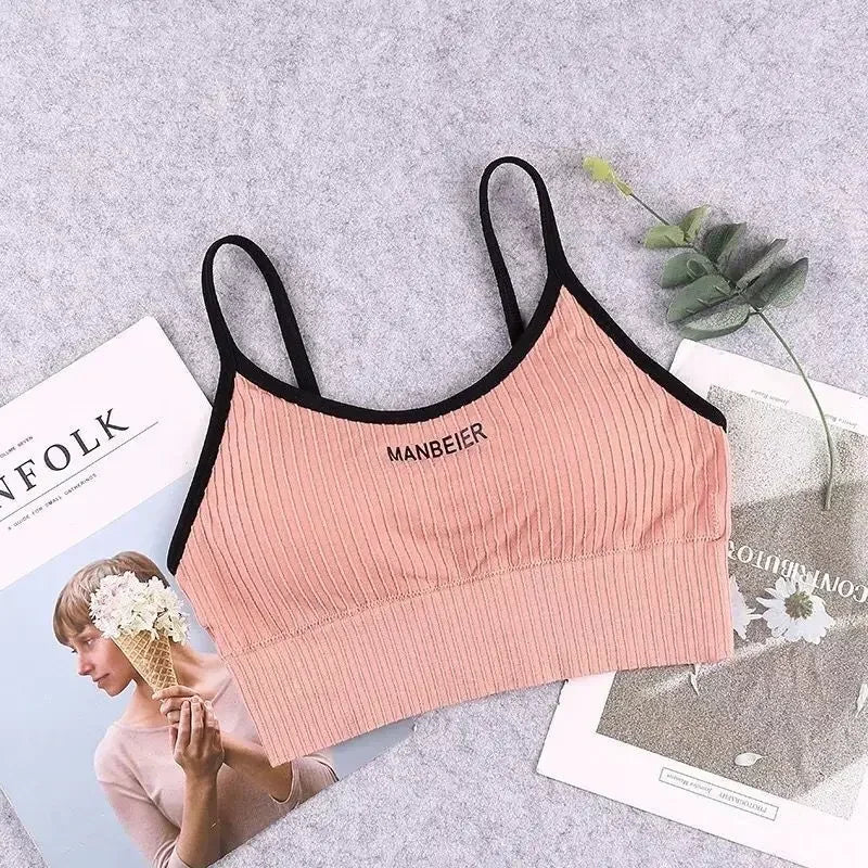 Sports Bra for Women Gym Sexy Crop Top Bra Women Cotton Underwear Soft Comfort Tube Tops Female Brassiere Tops for Girls Bra Top