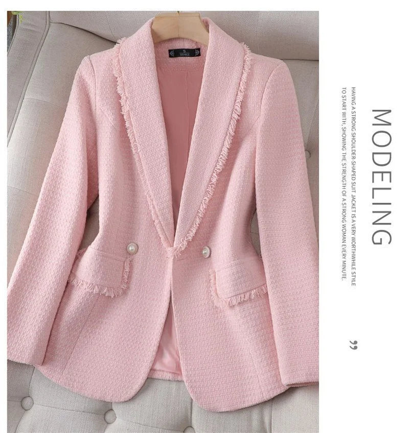 Blazer Women New Fashionable Elegant All-match Simple Classic Design Casual Office Lady Button Temperament Thin Coat