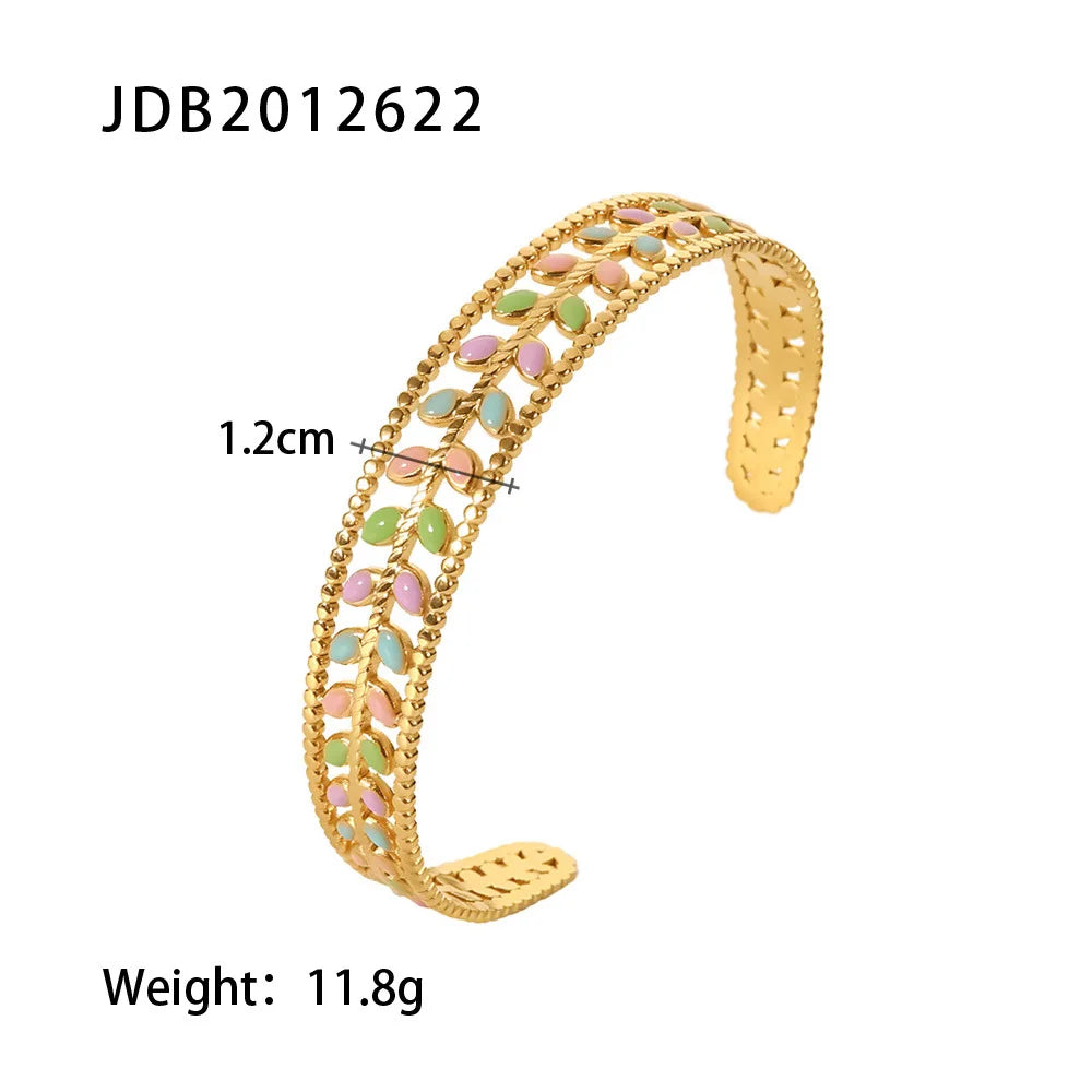 Fashion Punk Cuff Bangles For Women Dainty Zircon Inlaid Bohemia Indian Bracelets & Bangles Women's Female Cute Ladies Jewelry