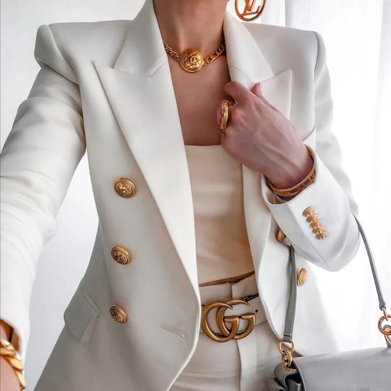 Black Blazers Women 2025 Single-button Outwear All-match Long Sleeve Coat Female Slim Solid Jacket Lady Office Work Suit Vestido