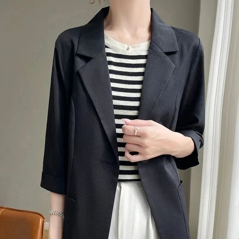 Women's Suit 2025 Spring Autumn High Quality Temperament Slim Ladies Outwear Design Sense Ladies Coat