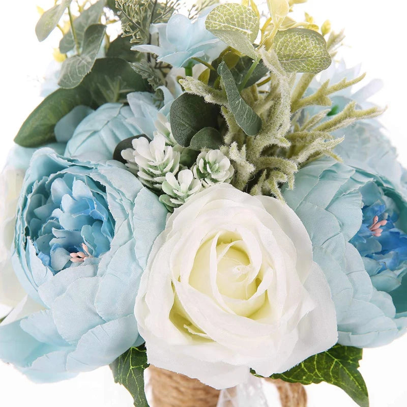 30CM Wedding Decoration Bridal Holding Flowers Artificial Roses Bundle Home Decoration Photography Props Silk Flowers