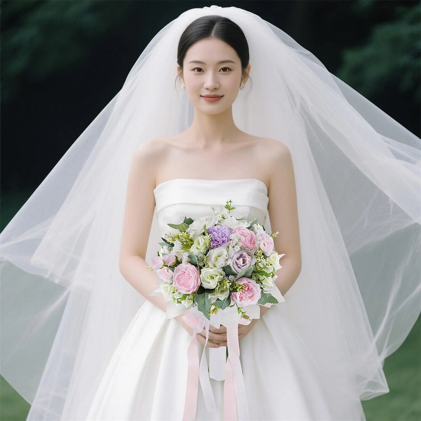 Wedding Bride Bouquets Elegant Wedding Accessories Artificial Bridal Bouquet for Party Wedding Photo Prop Anniversary Decoration