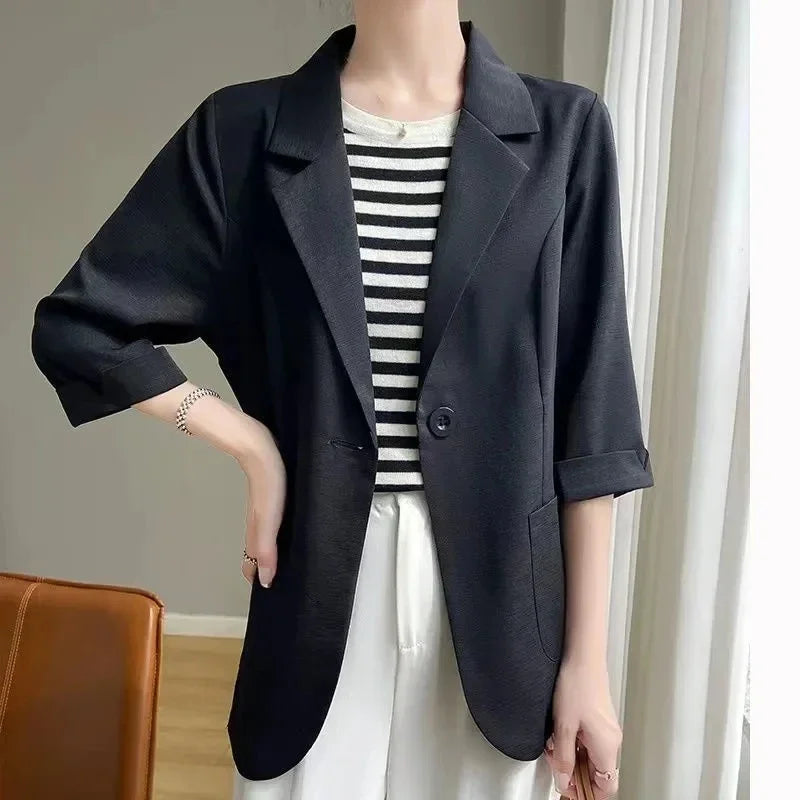 Women's Suit 2025 Spring Autumn High Quality Temperament Slim Ladies Outwear Design Sense Ladies Coat
