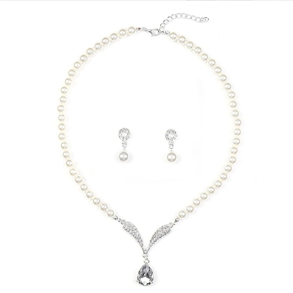 3 Pieces Of Women's Wedding Accessori, Earrings, Necklaces,  Bridal Jewelry Sets, Banquet And Party Accessories