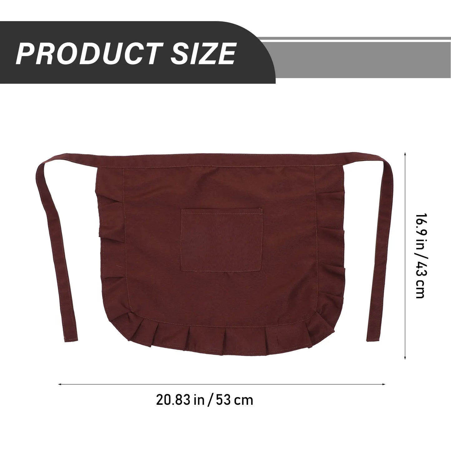 Red Brown Kitchen Half-Length Short Apron Household Cleaning Chef Apron Kitchen Men'S Hotel Restaurant