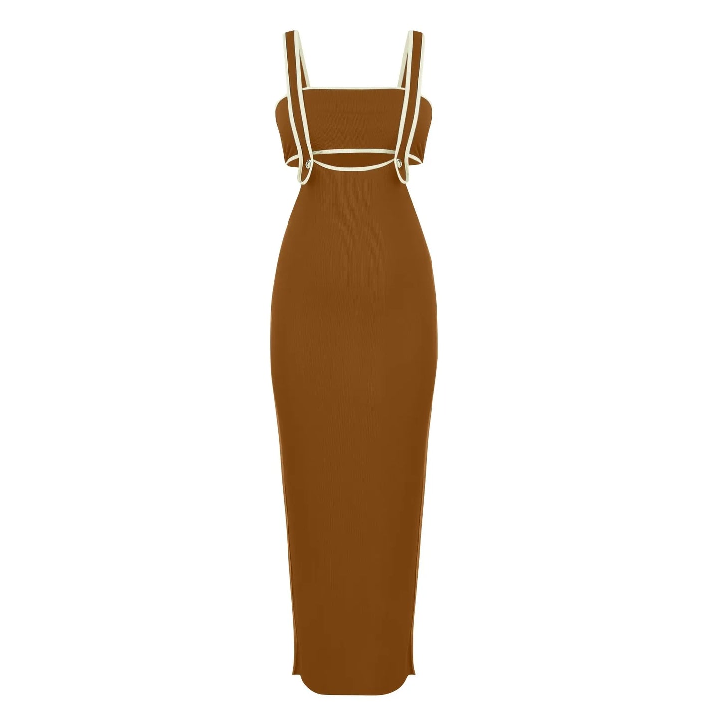 dresses for women One-piece dress design Personality and fashion Sexy Bodycon Tube Crop And Slit Maxi Suspender Skirt vestidos