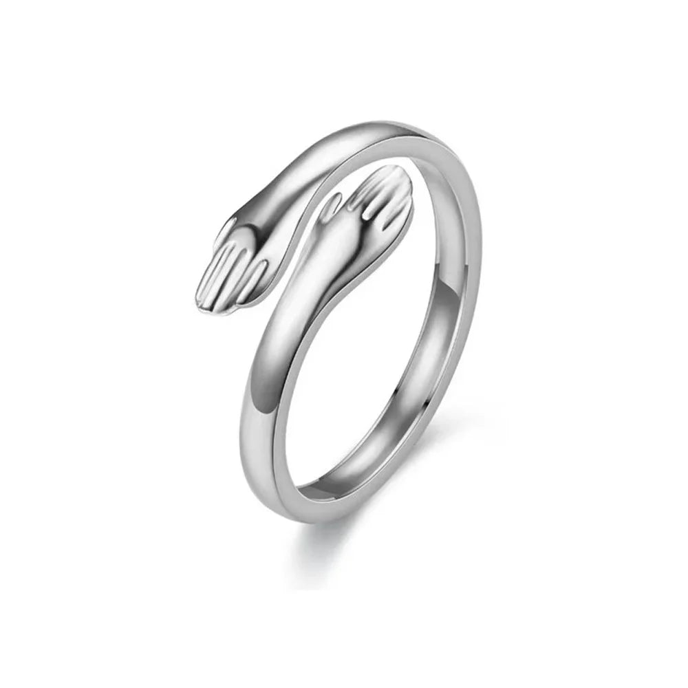 AAA Zircon Simple Geometric Ring Elegant Women's Daily Work Opening Adjustable Rings for Women Bridal Engagement Jewelry Gift