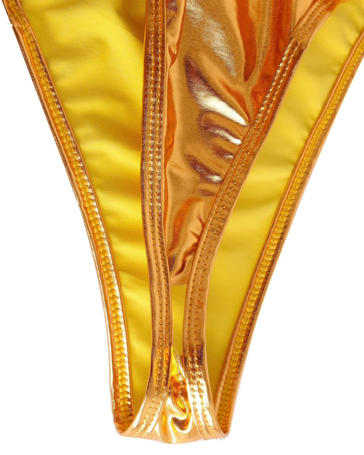 Women Sexy High Cut Bodysuit with Stocking Outfits Metallic Glossy Sleeveless Stretchy Tights One-piece Swimsuit Clubwear