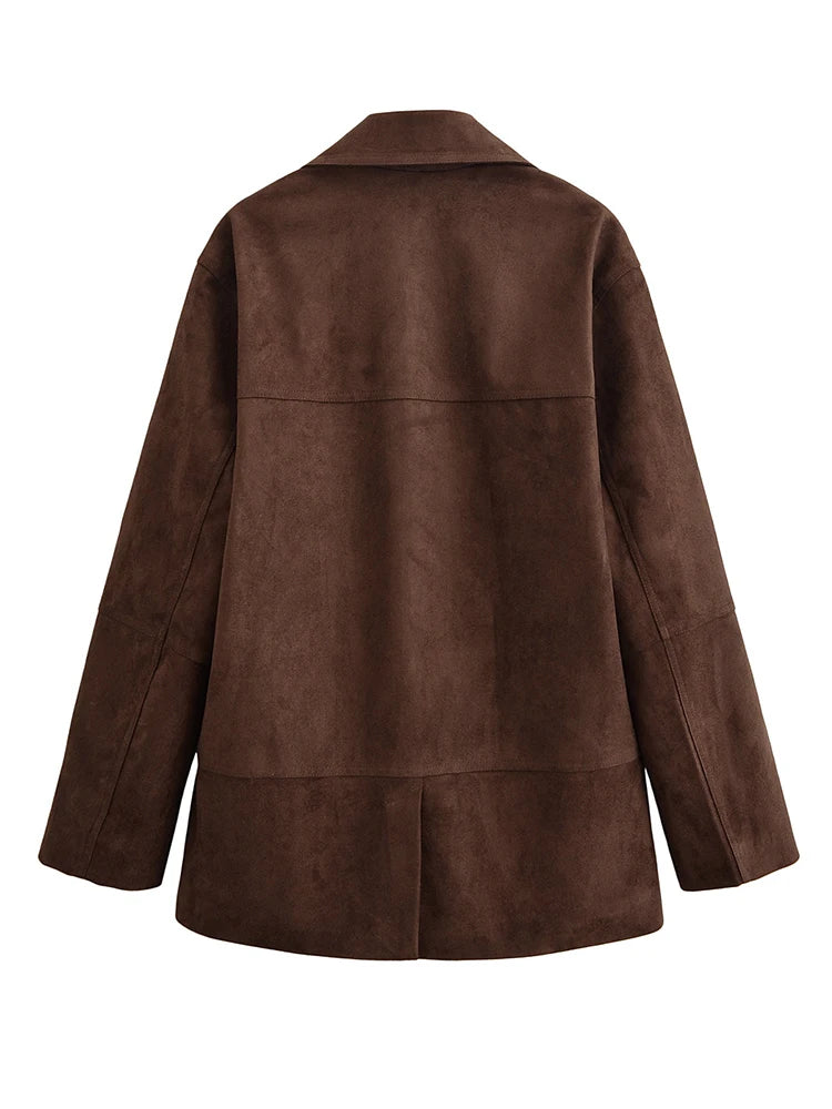 Women's Blazer 2025 Autumn Winter New Fashion Solid Color Long Sleeves Suit Jacket Female High Street Elegant New Coats