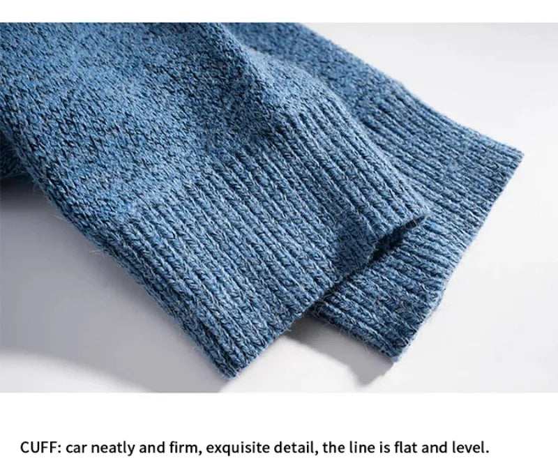 Shark Sweater Men Winter Cartoon Harajuku Korean Y2k Oversized Turtleneck Hip Hop Loose Knit Jumper Pullover High Collar Sweater