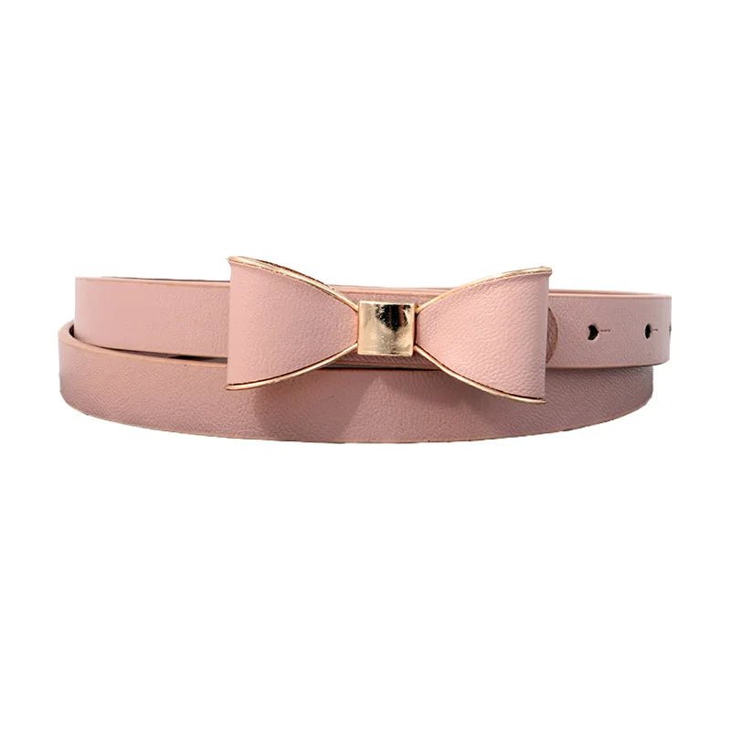 Women's Belts New Bow Solid Color Simple Elegant Girl Gentle Fashionable Versatile Belt Dress Jeans Accessories