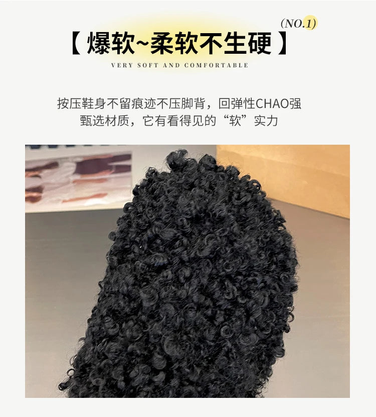 Shoes Woman 2025 Cover Toe Slippers Casual Platform Fur Flip Flops Pantofle Luxury Plush New Slides Shoes Woman 2024 Plush Slipp